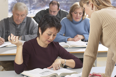 Adults at a seminar