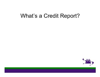 What's a credit report?