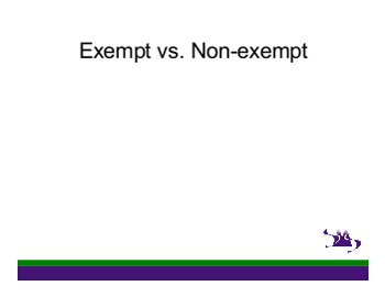 Exempt versus Non-exempt