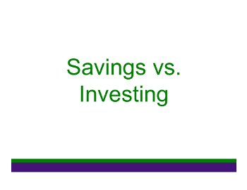 Savings versus Investing